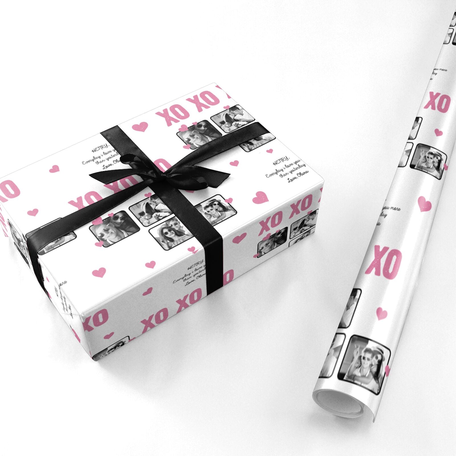 Valentines Day Photo Collage Personalised Wrapping Paper