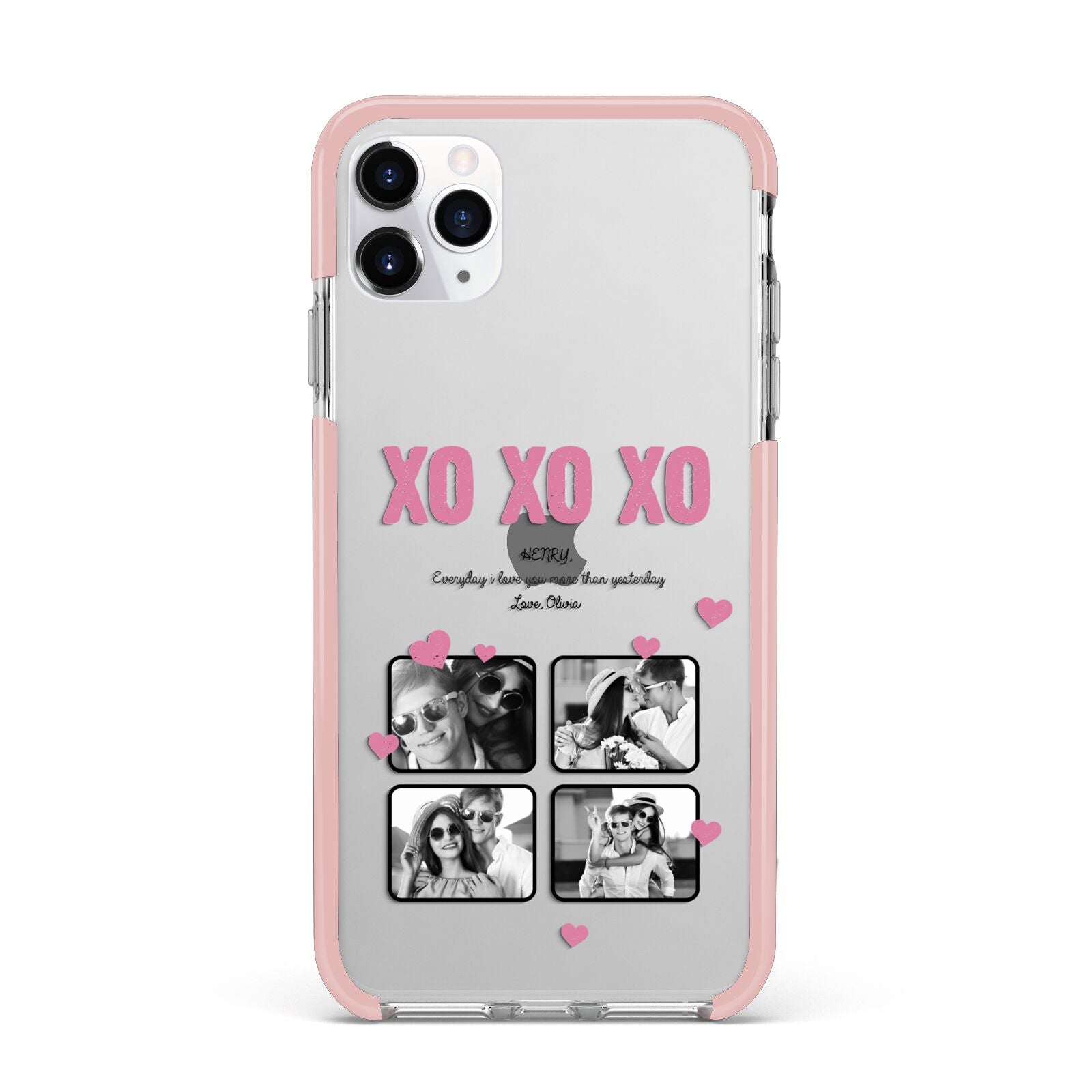 Valentines Day Photo Collage iPhone 11 Pro Max Impact Pink Edge Case
