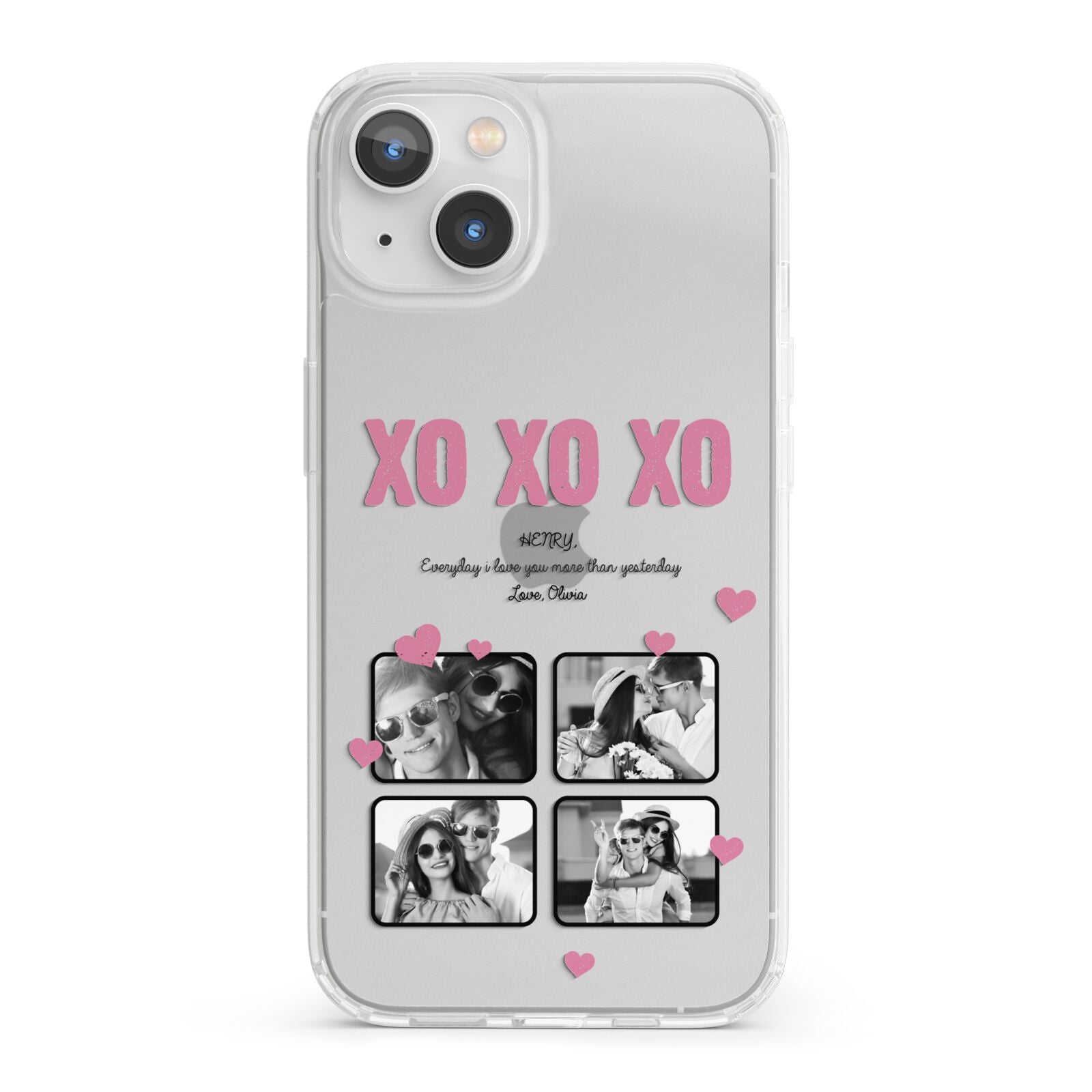 Valentines Day Photo Collage iPhone 13 Clear Bumper Case