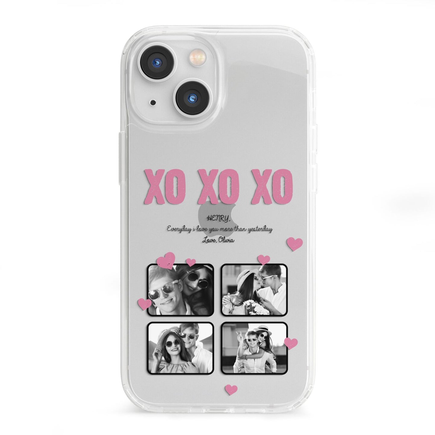 Valentines Day Photo Collage iPhone 13 Mini Clear Bumper Case