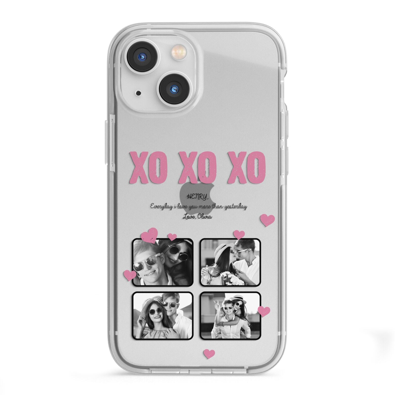 Valentines Day Photo Collage iPhone 13 Mini TPU Impact Case with White Edges