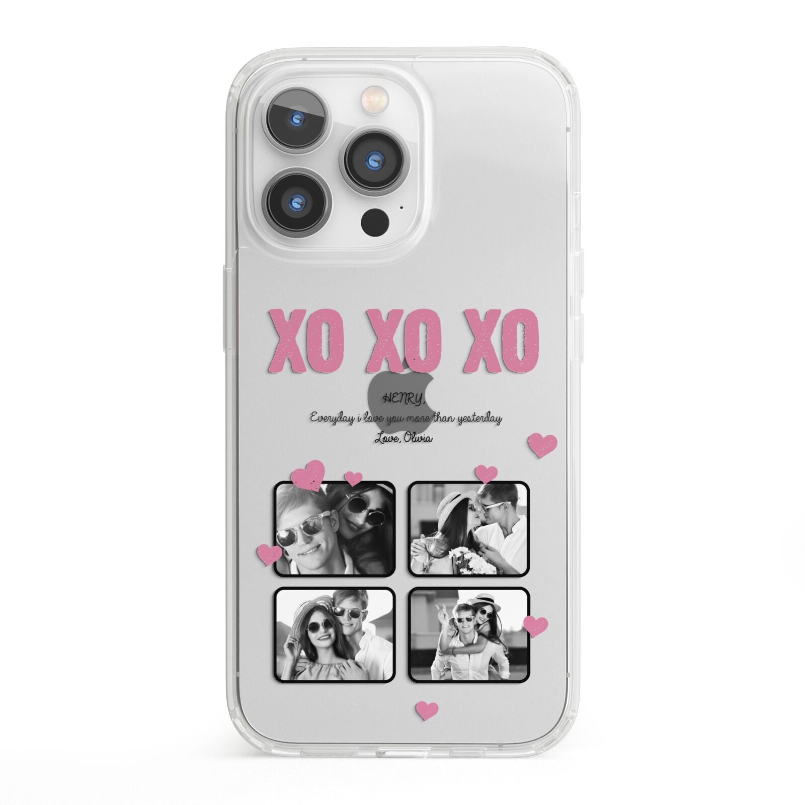 Valentines Day Photo Collage iPhone 13 Pro Clear Bumper Case