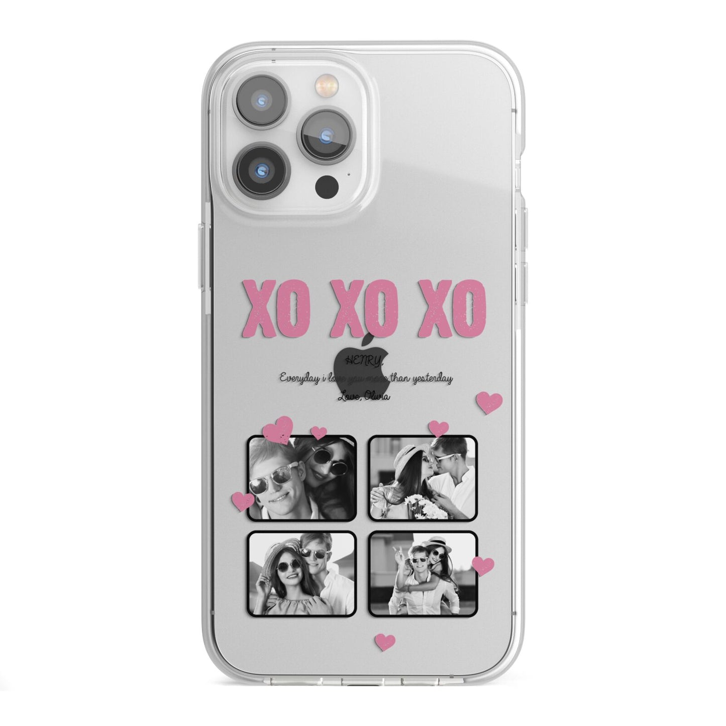 Valentines Day Photo Collage iPhone 13 Pro Max TPU Impact Case with White Edges