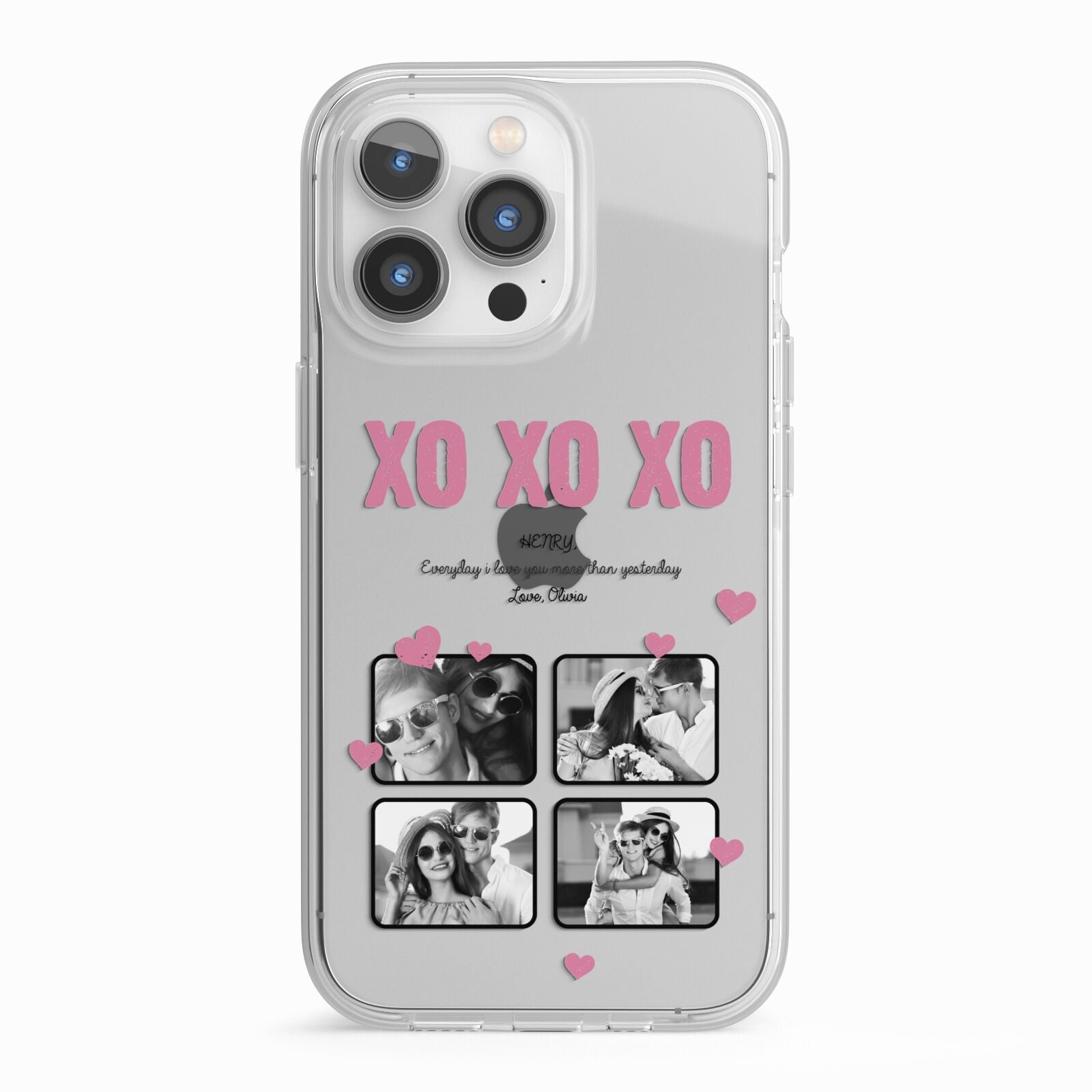 Valentines Day Photo Collage iPhone 13 Pro TPU Impact Case with White Edges