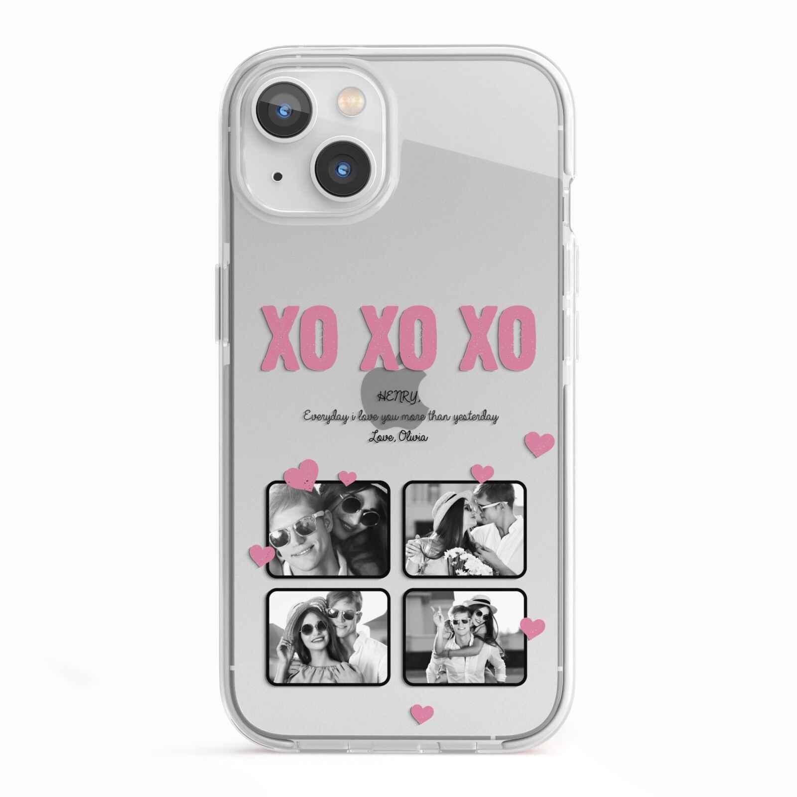 Valentines Day Photo Collage iPhone 13 TPU Impact Case with White Edges