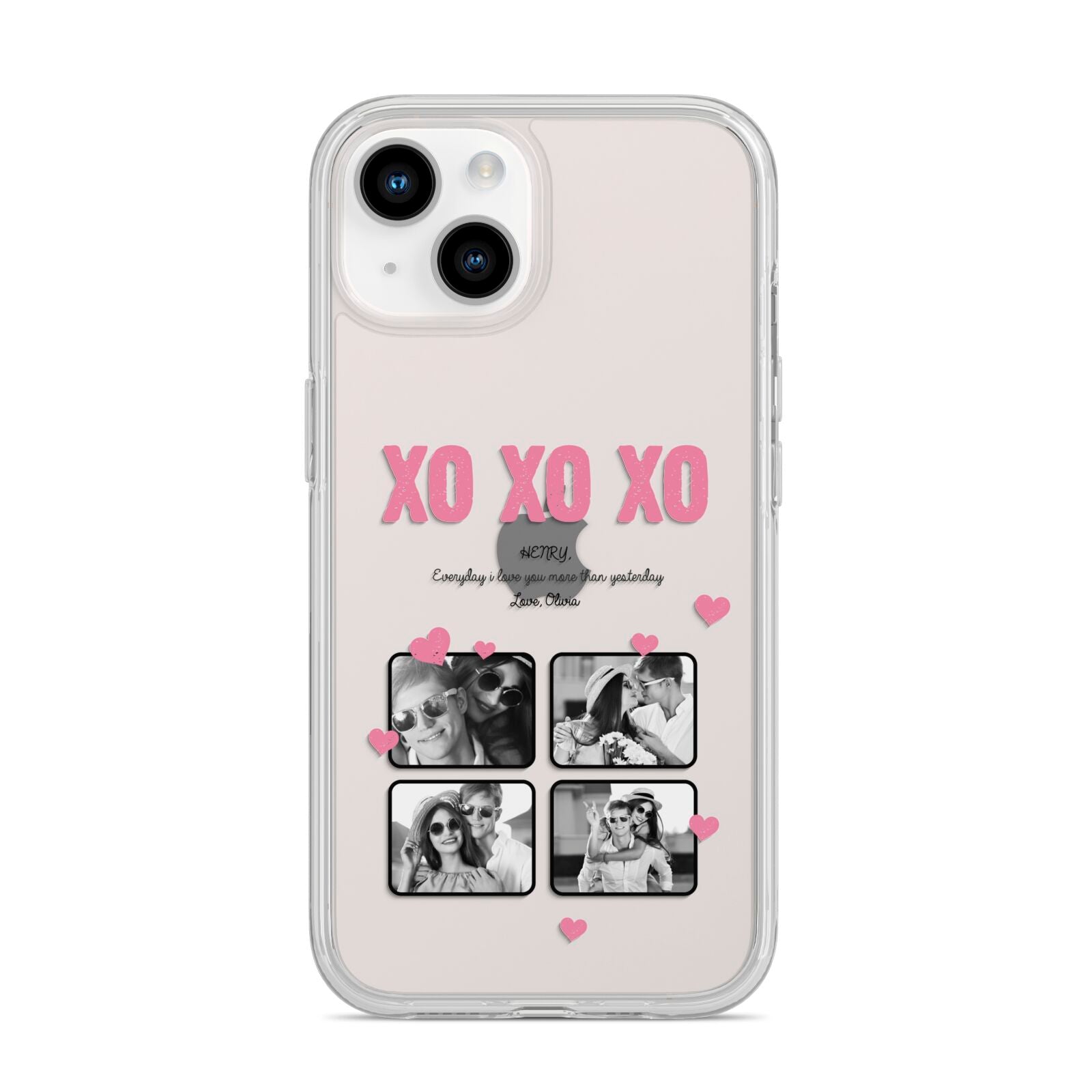 Valentines Day Photo Collage iPhone 14 Clear Tough Case Starlight