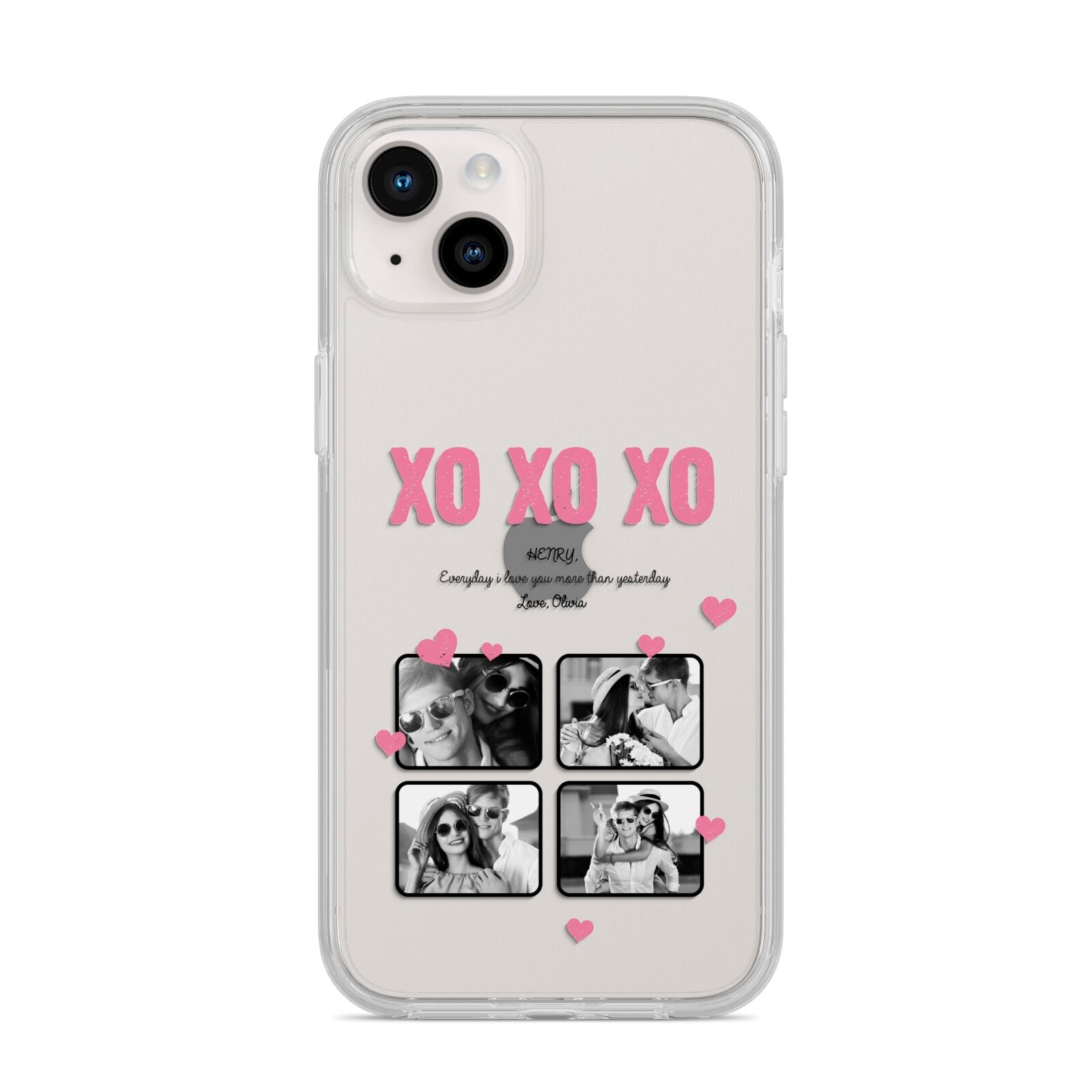 Valentines Day Photo Collage iPhone 14 Plus Clear Tough Case Starlight