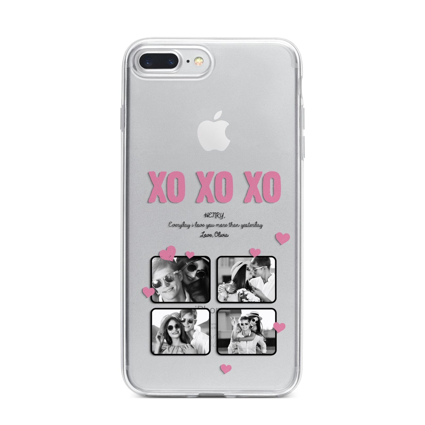 Valentines Day Photo Collage iPhone 7 Plus Bumper Case on Silver iPhone