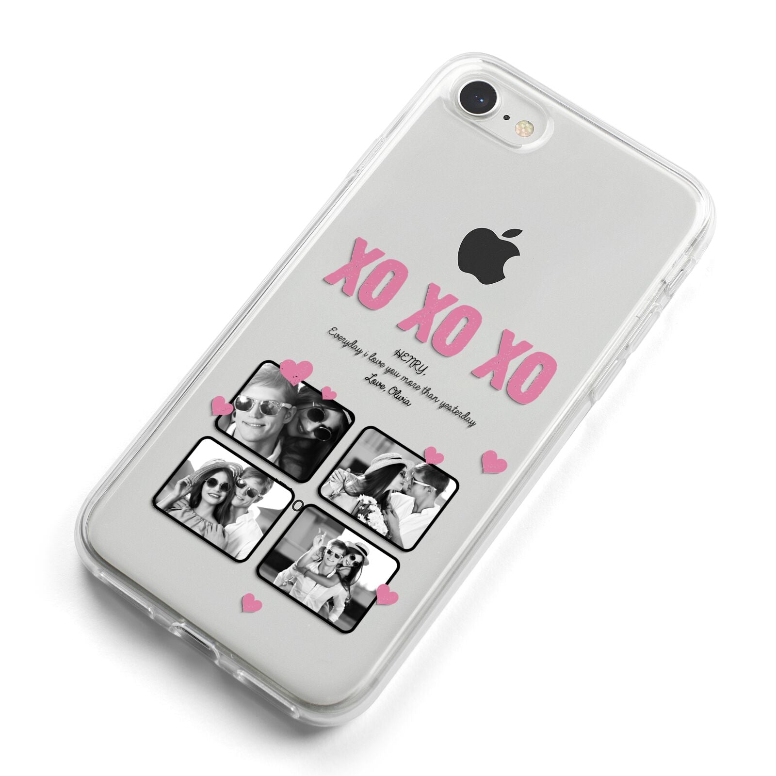 Valentines Day Photo Collage iPhone 8 Bumper Case on Silver iPhone Alternative Image