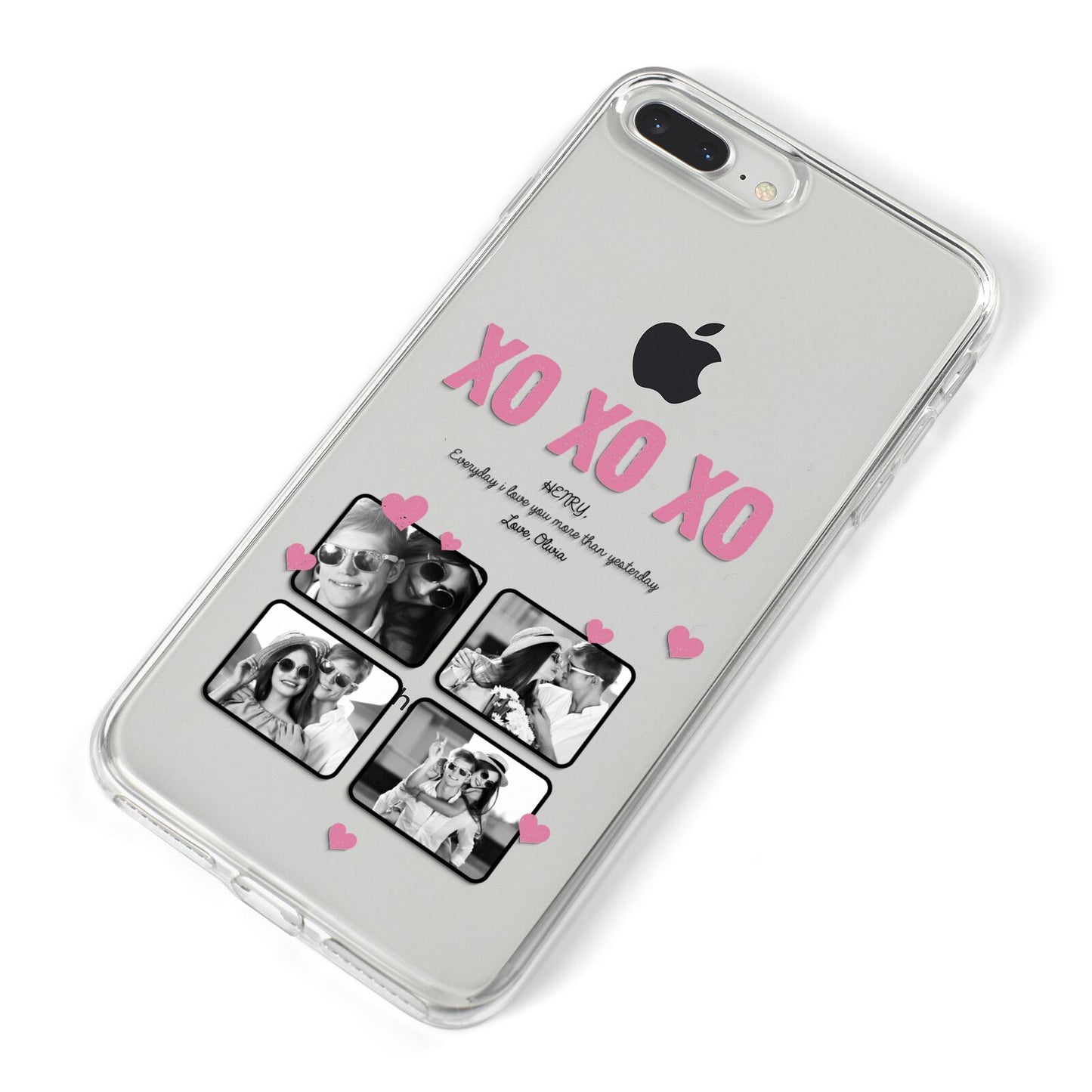 Valentines Day Photo Collage iPhone 8 Plus Bumper Case on Silver iPhone Alternative Image