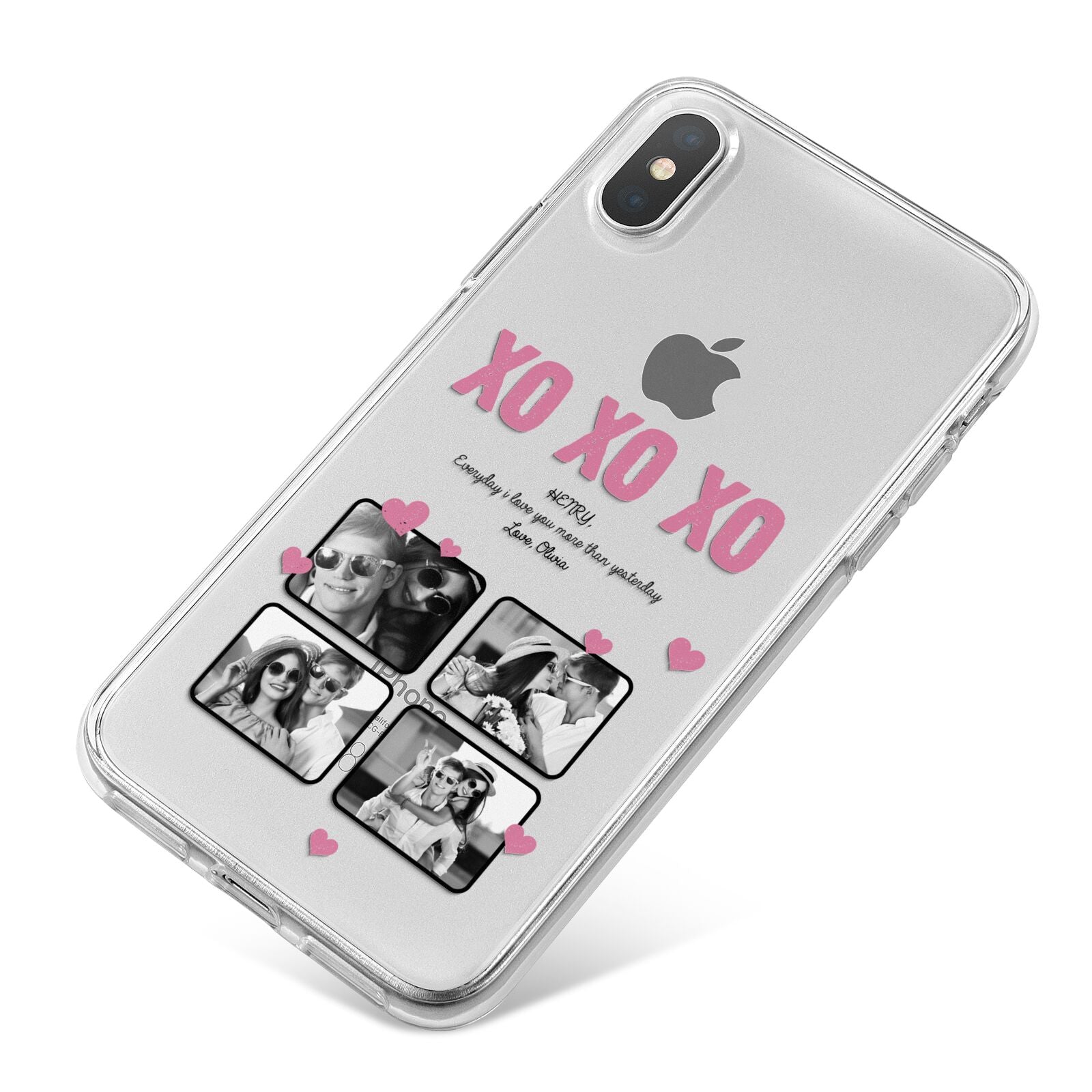Valentines Day Photo Collage iPhone X Bumper Case on Silver iPhone