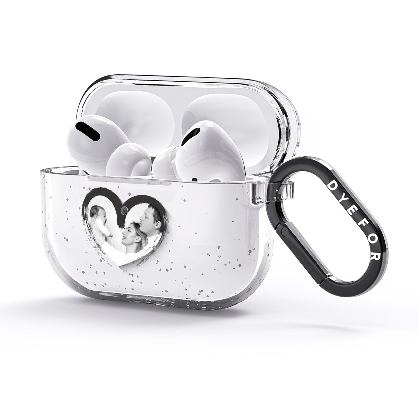 Valentines Day Photo Personalised AirPods Glitter Case 3rd Gen Side Image