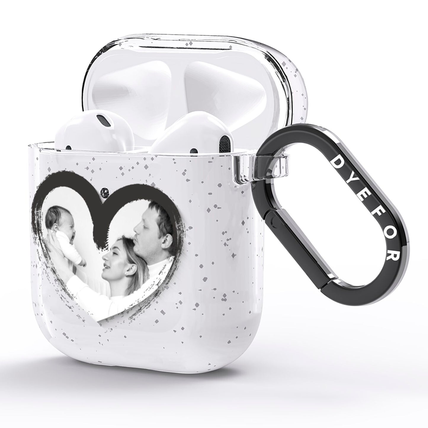 Valentines Day Photo Personalised AirPods Glitter Case Side Image