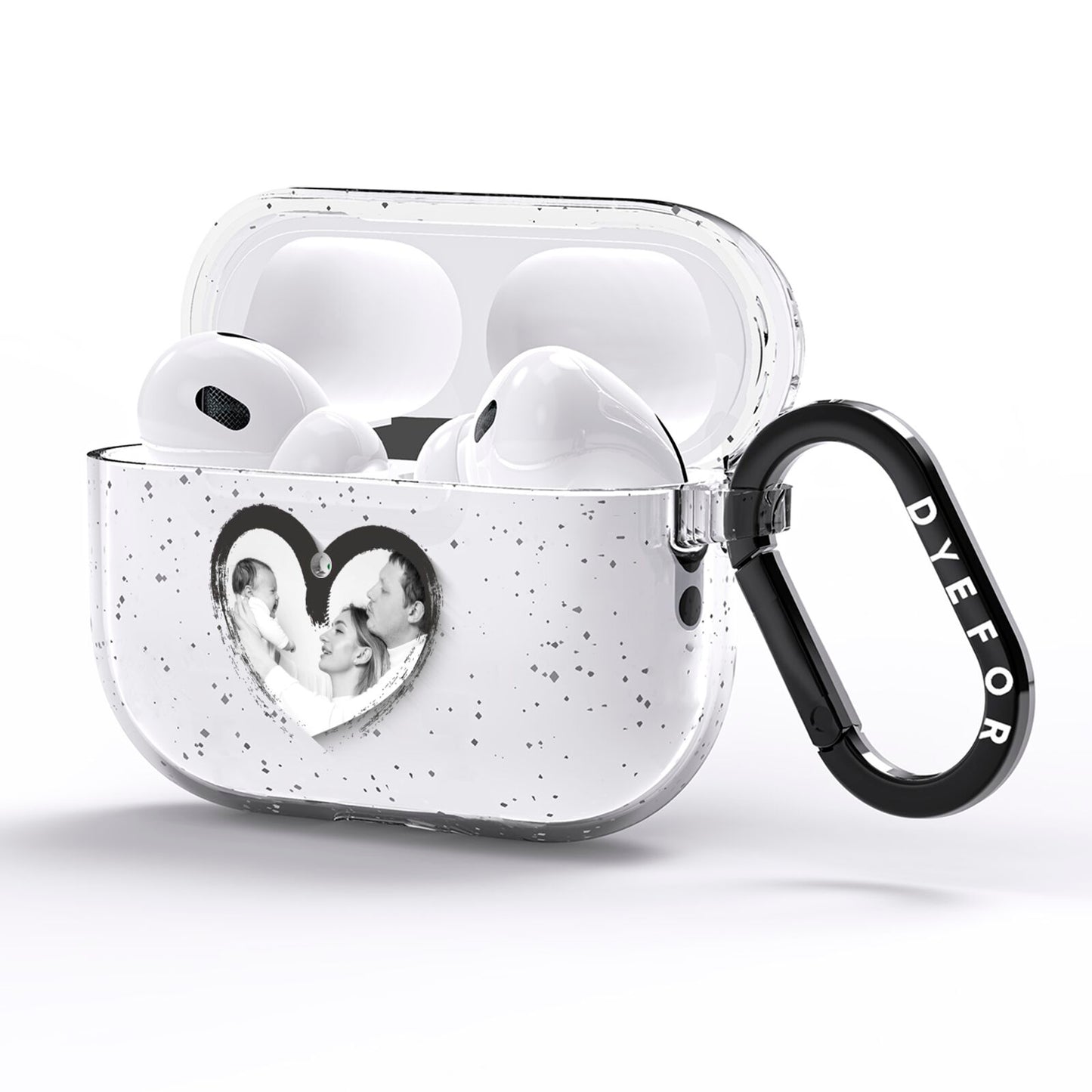 Valentines Day Photo Personalised AirPods Pro Glitter Case Side Image