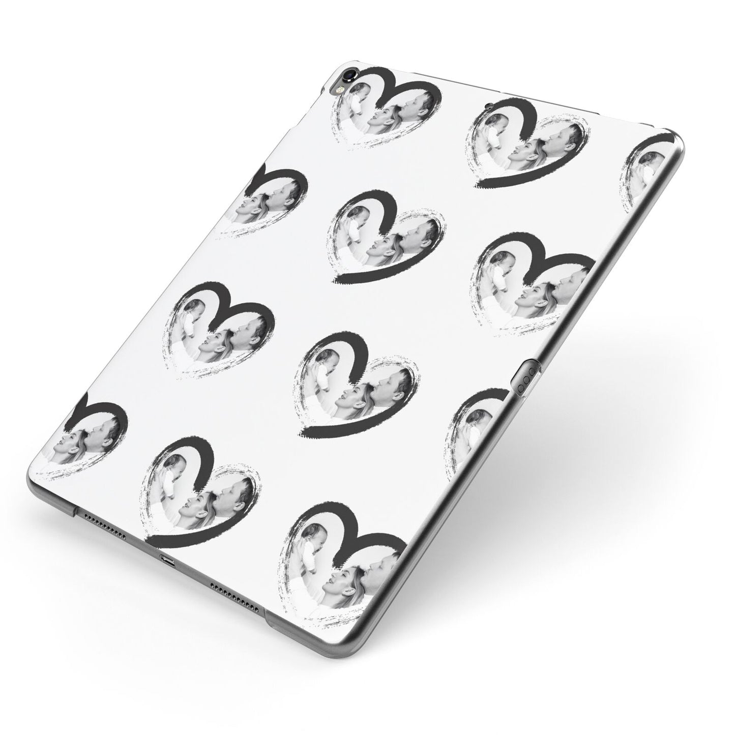 Valentines Day Photo Personalised Apple iPad Case on Grey iPad Side View