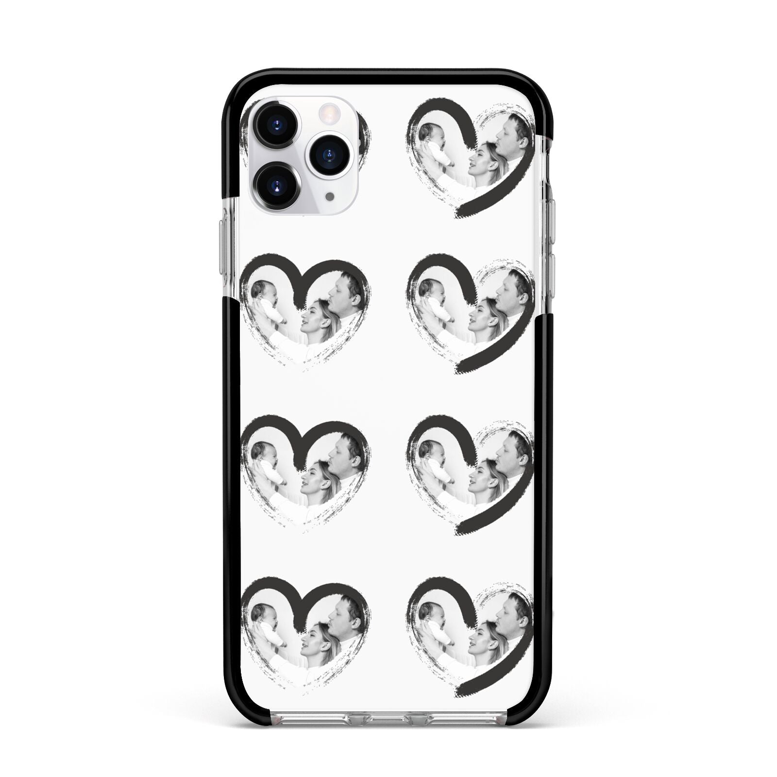 Valentines Day Photo Personalised Apple iPhone 11 Pro Max in Silver with Black Impact Case
