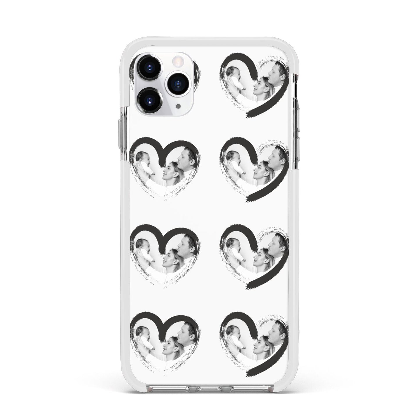 Valentines Day Photo Personalised Apple iPhone 11 Pro Max in Silver with White Impact Case