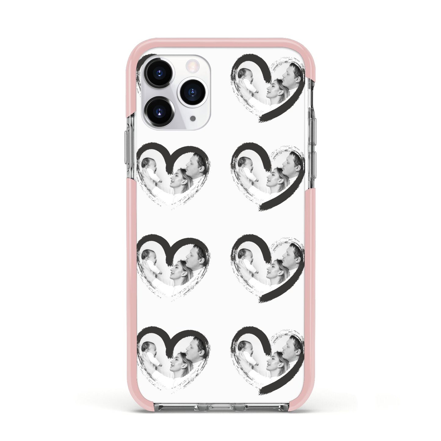 Valentines Day Photo Personalised Apple iPhone 11 Pro in Silver with Pink Impact Case