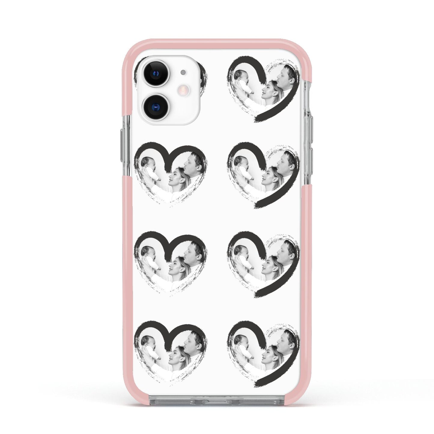Valentines Day Photo Personalised Apple iPhone 11 in White with Pink Impact Case