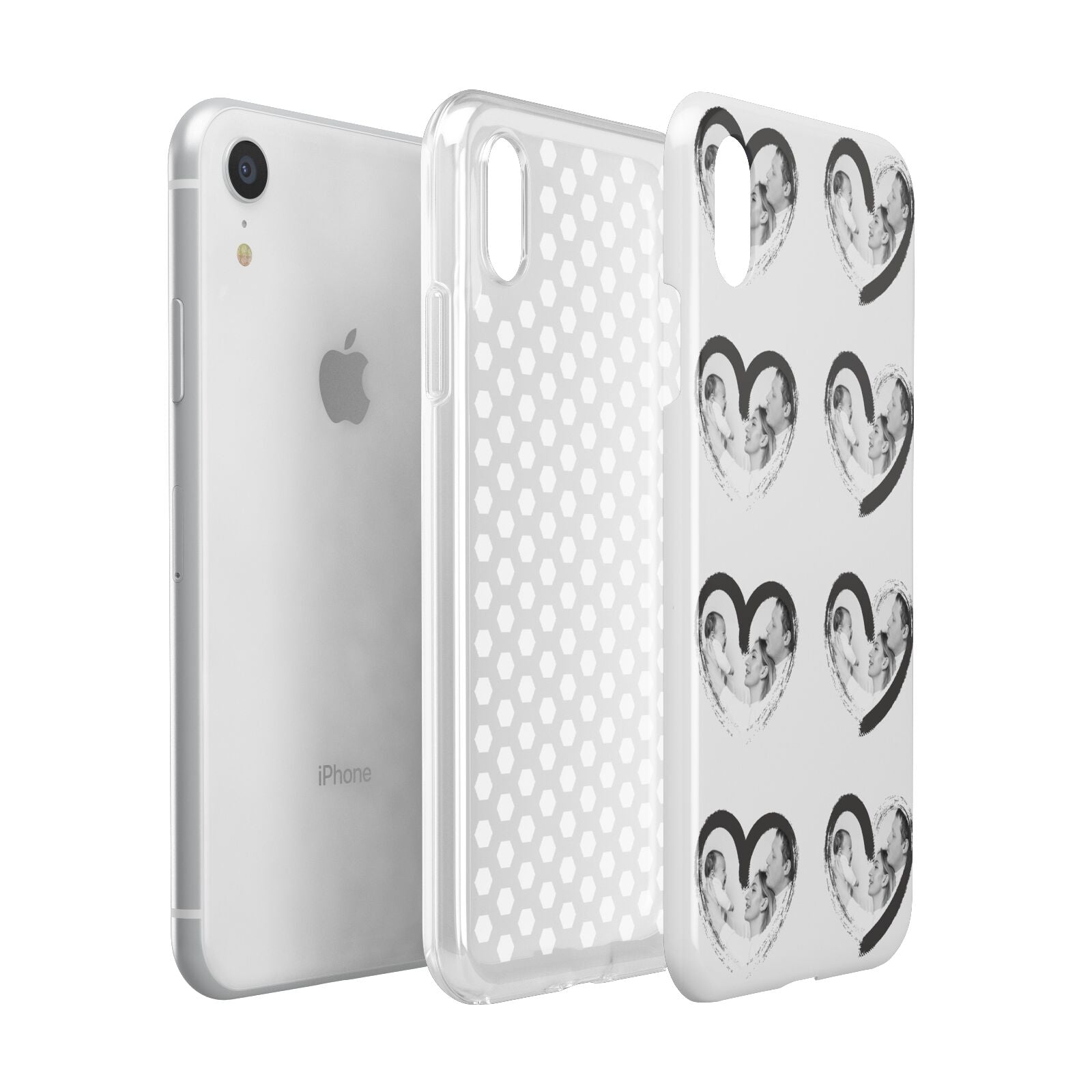 Valentines Day Photo Personalised Apple iPhone XR White 3D Tough Case Expanded view
