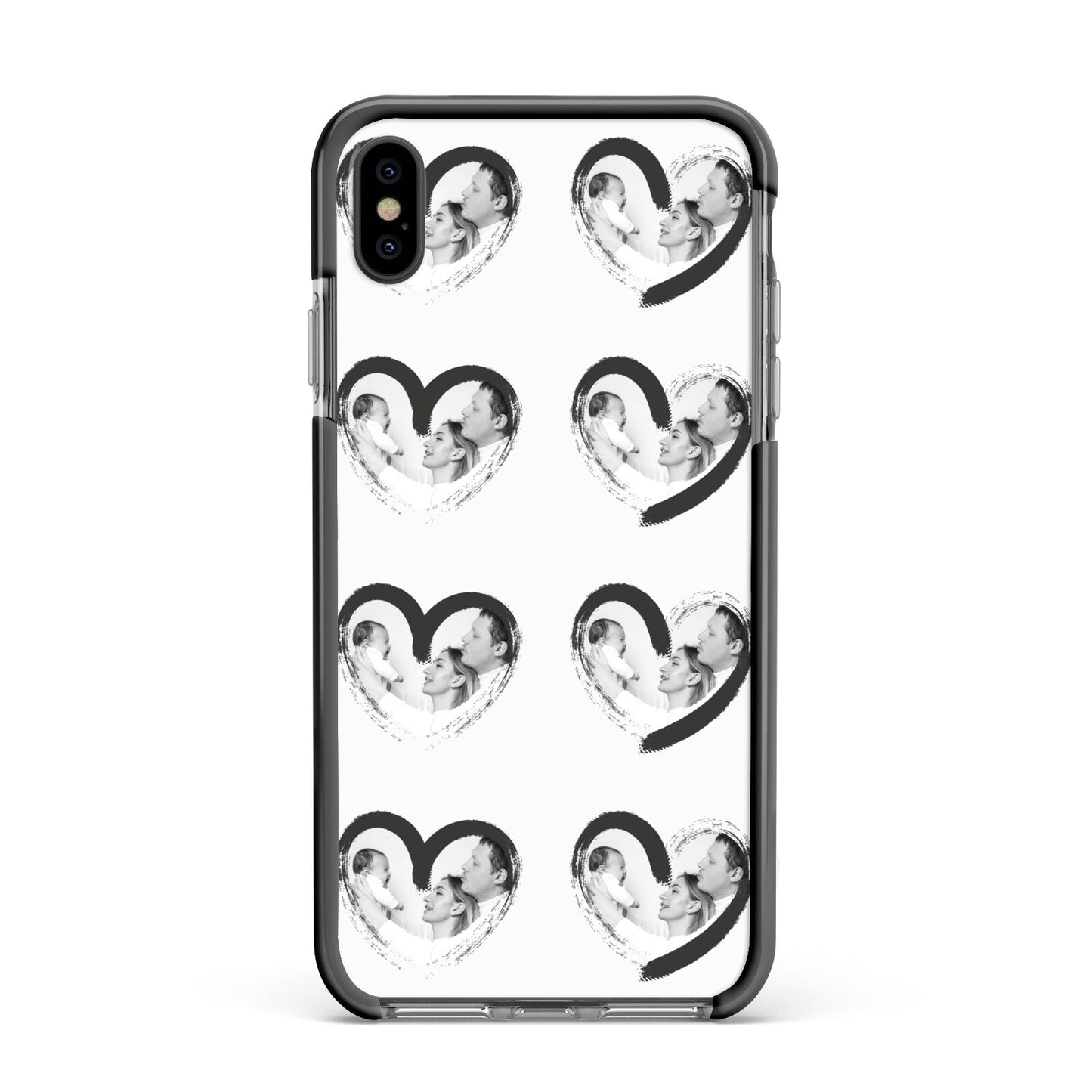 Valentines Day Photo Personalised Apple iPhone Xs Max Impact Case Black Edge on Black Phone