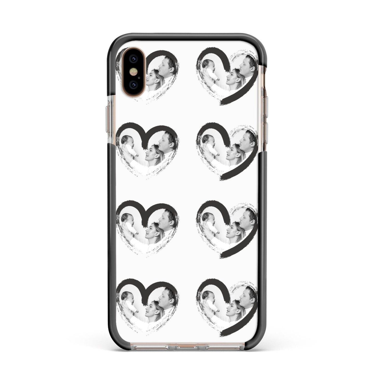 Valentines Day Photo Personalised Apple iPhone Xs Max Impact Case Black Edge on Gold Phone