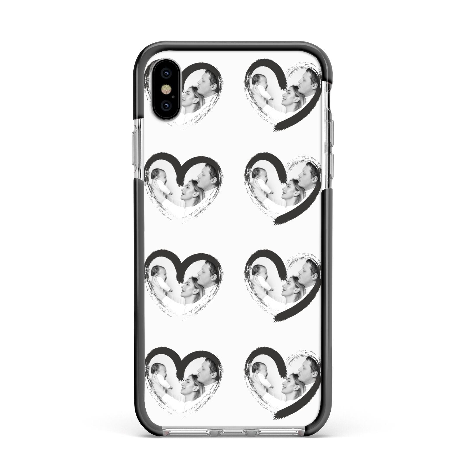 Valentines Day Photo Personalised Apple iPhone Xs Max Impact Case Black Edge on Silver Phone