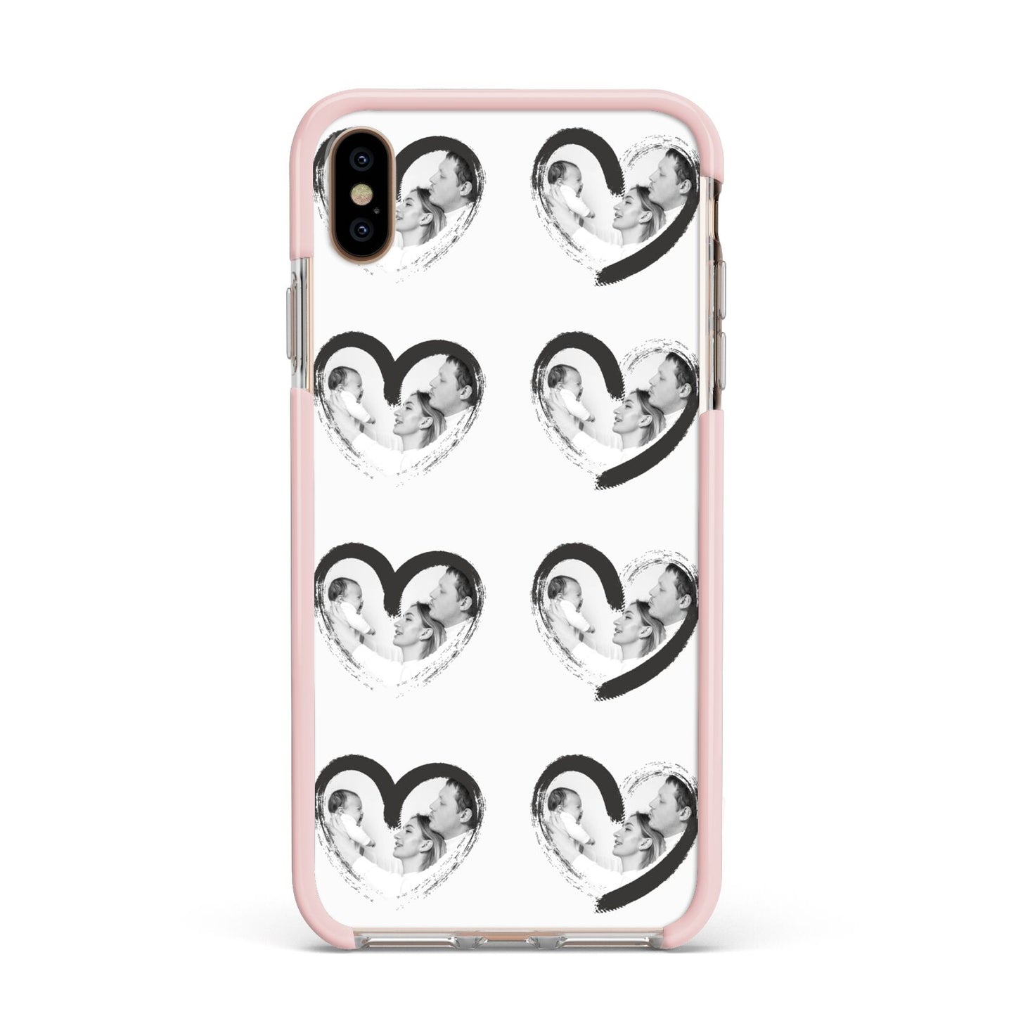 Valentines Day Photo Personalised Apple iPhone Xs Max Impact Case Pink Edge on Gold Phone