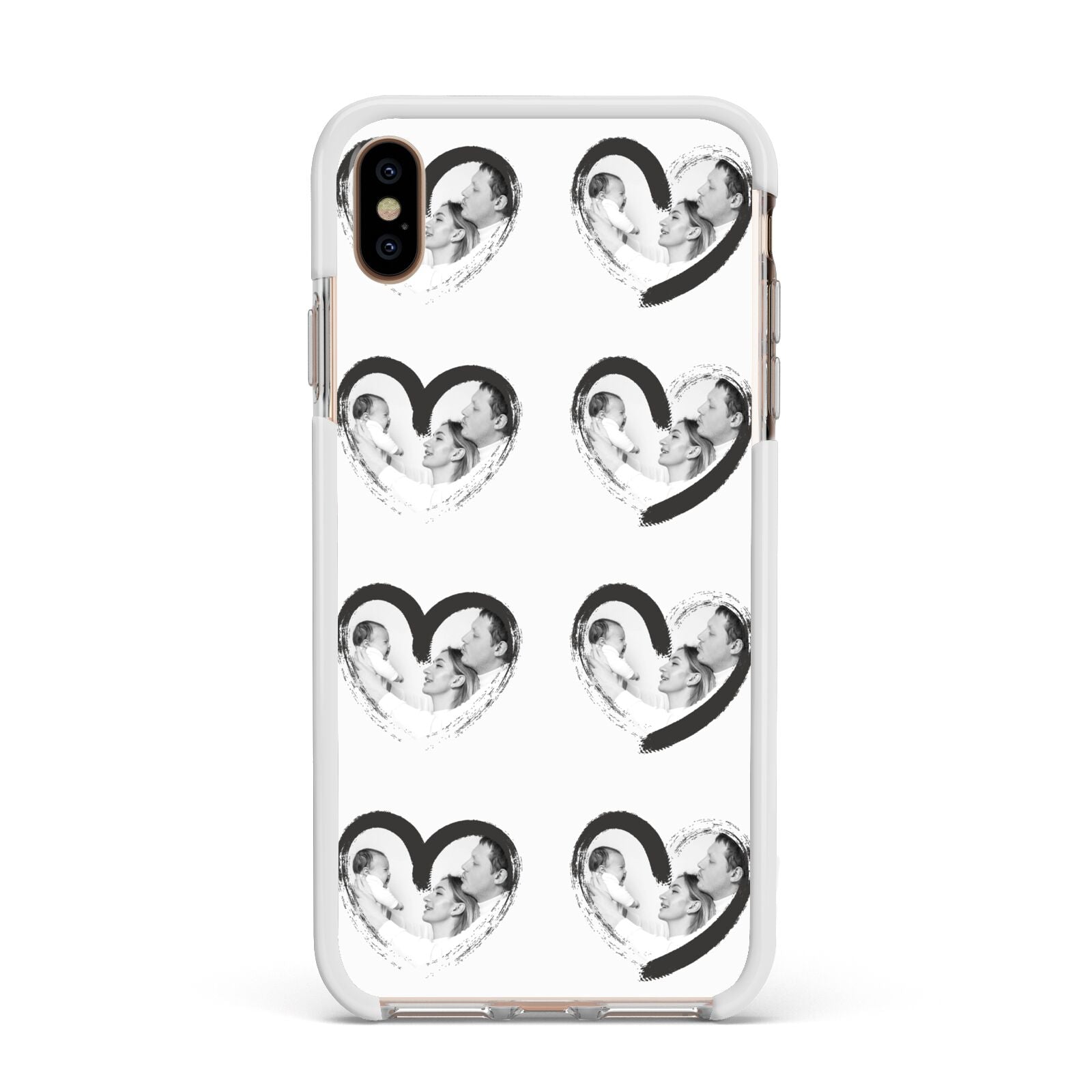 Valentines Day Photo Personalised Apple iPhone Xs Max Impact Case White Edge on Gold Phone