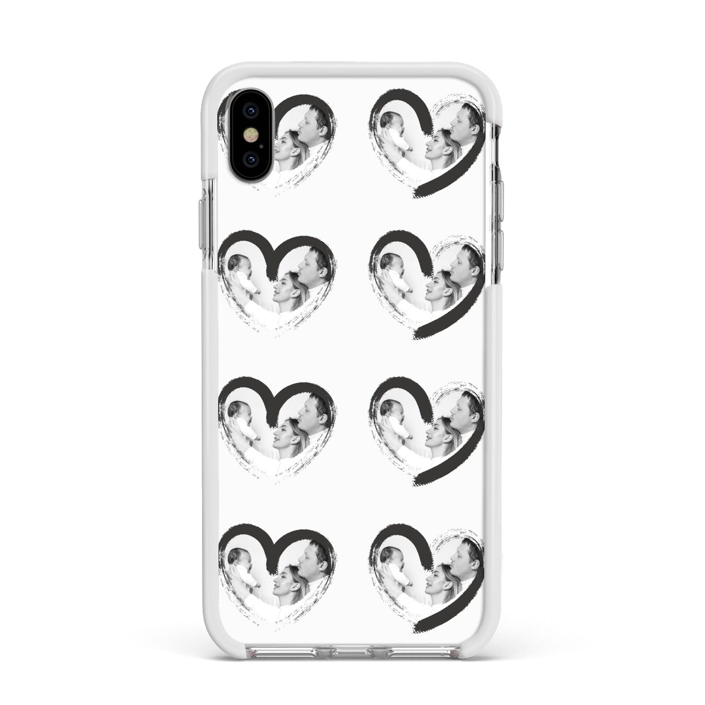Valentines Day Photo Personalised Apple iPhone Xs Max Impact Case White Edge on Silver Phone