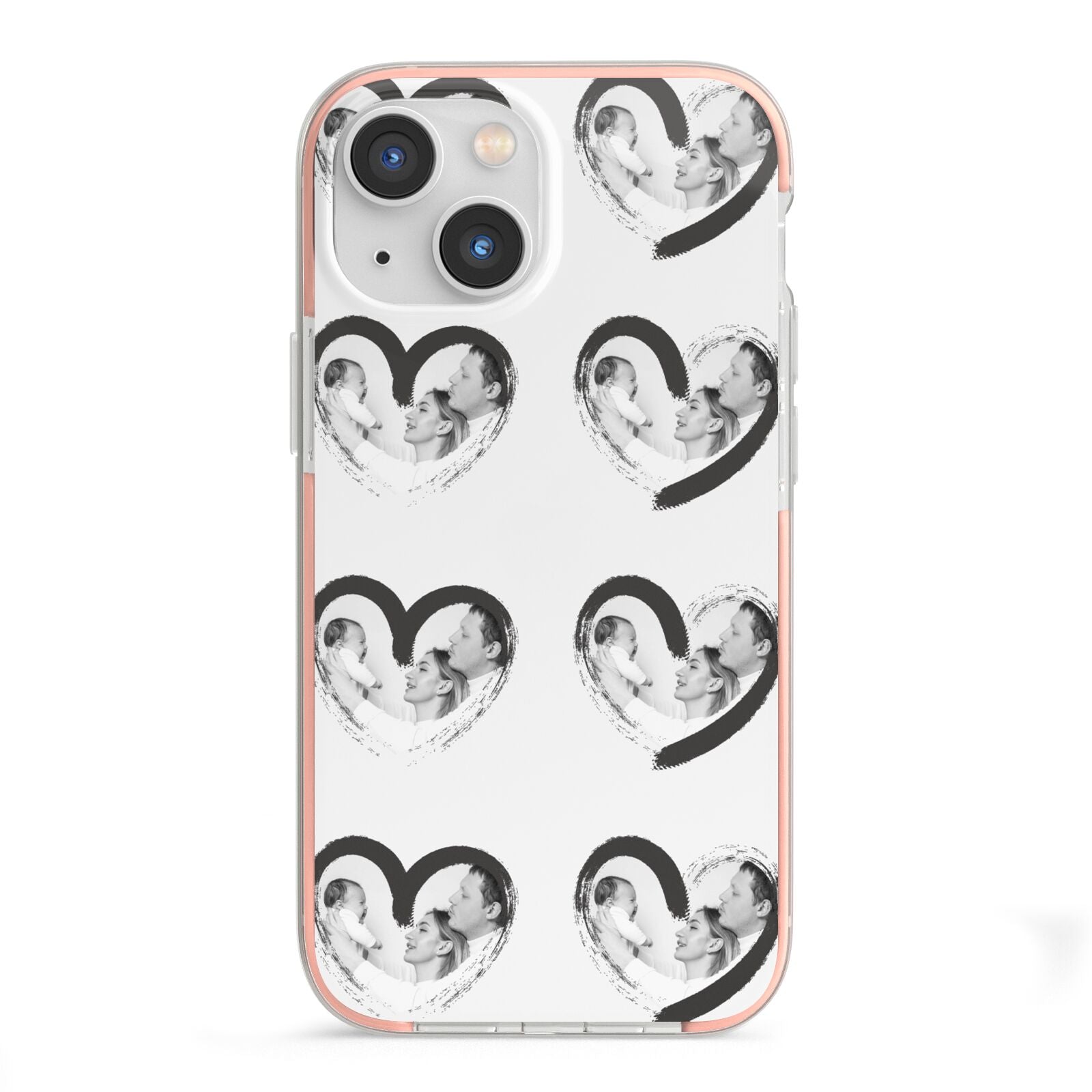 Valentines Day Photo Personalised iPhone 13 Mini TPU Impact Case with Pink Edges