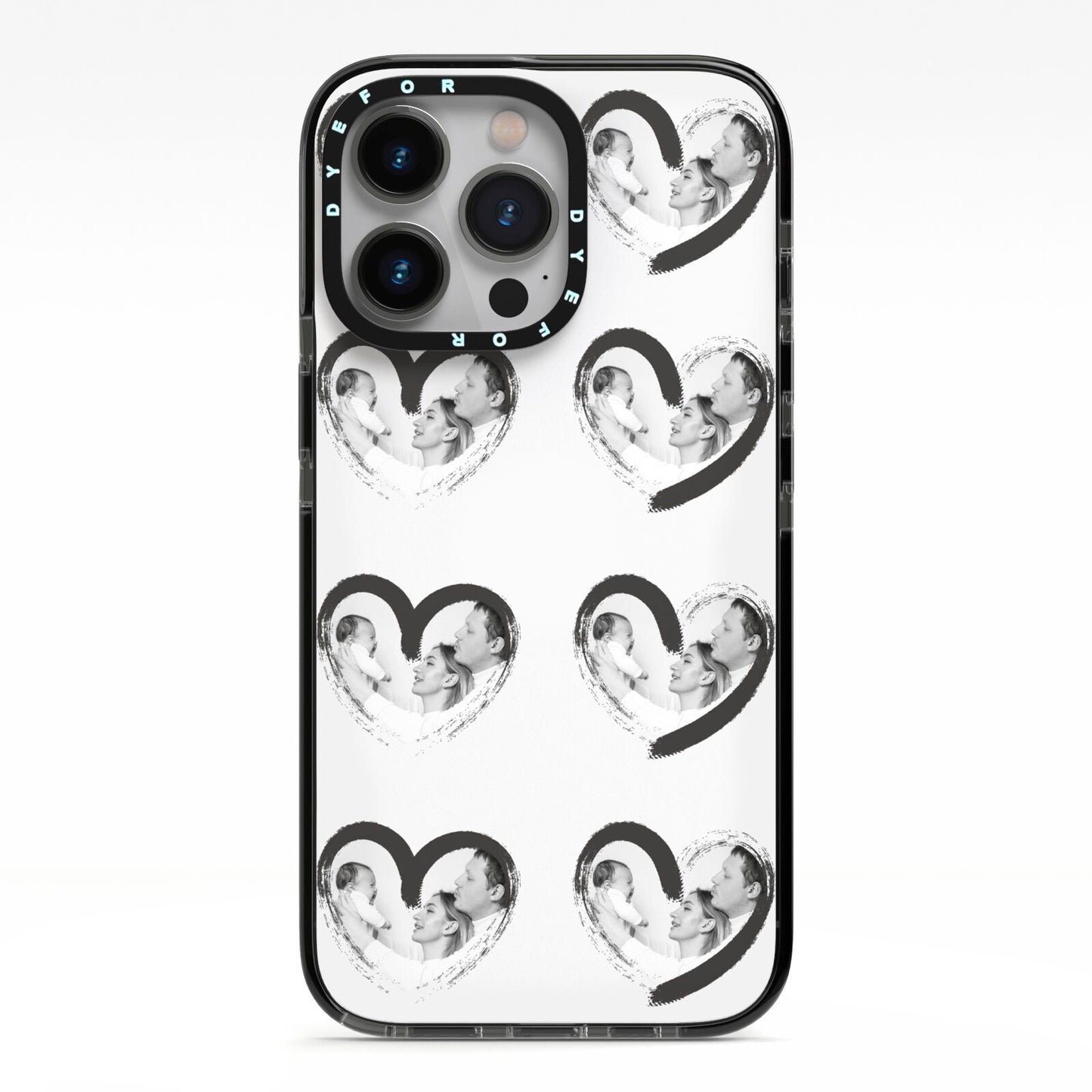 Valentines Day Photo Personalised iPhone 13 Pro Black Impact Case on Silver phone