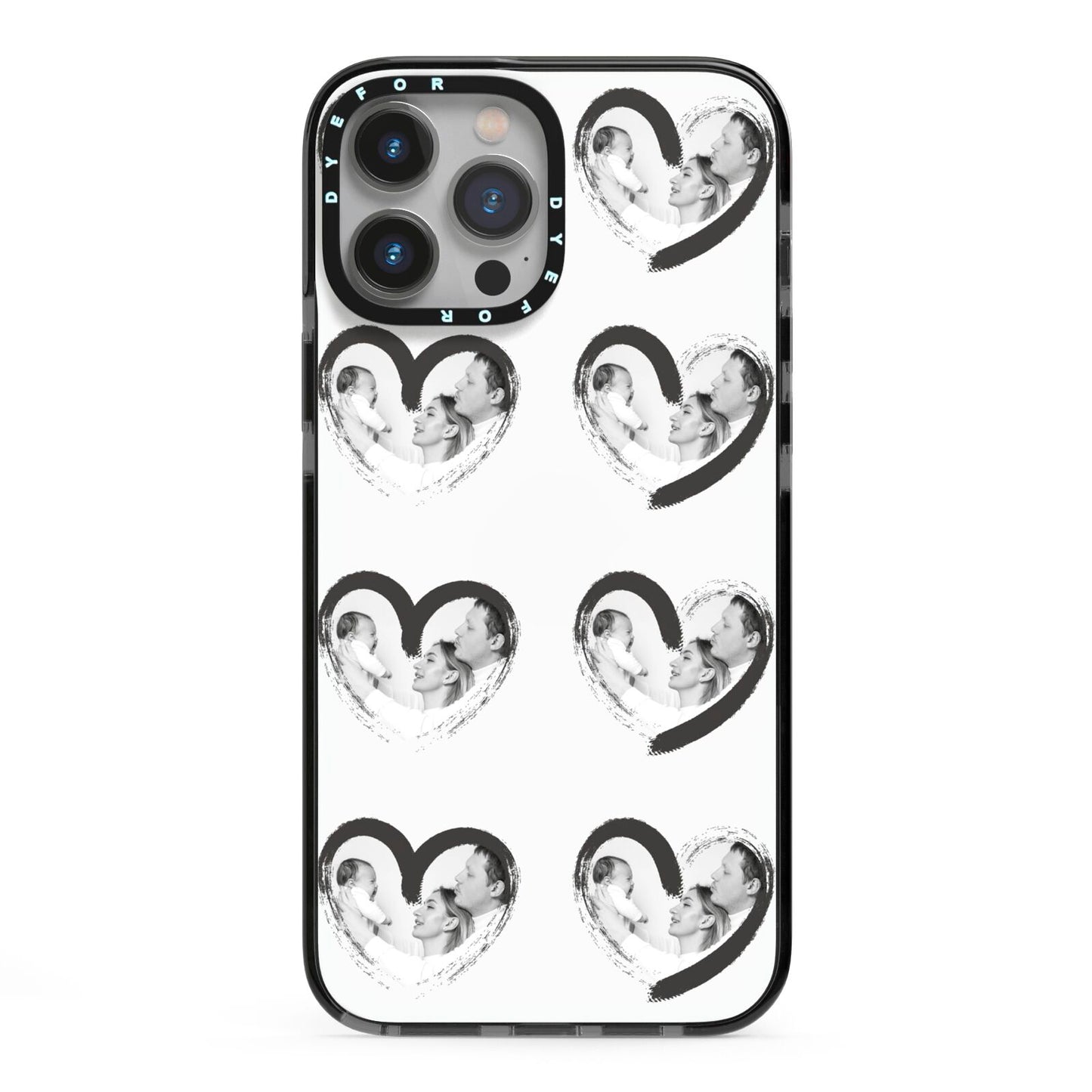 Valentines Day Photo Personalised iPhone 13 Pro Max Black Impact Case on Silver phone
