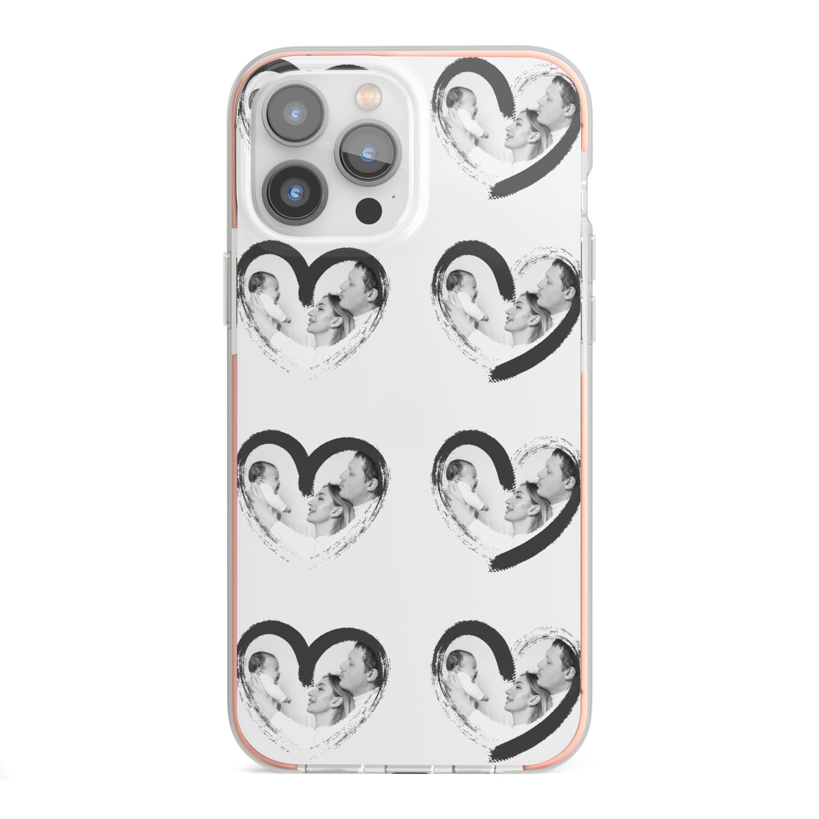 Valentines Day Photo Personalised iPhone 13 Pro Max TPU Impact Case with Pink Edges