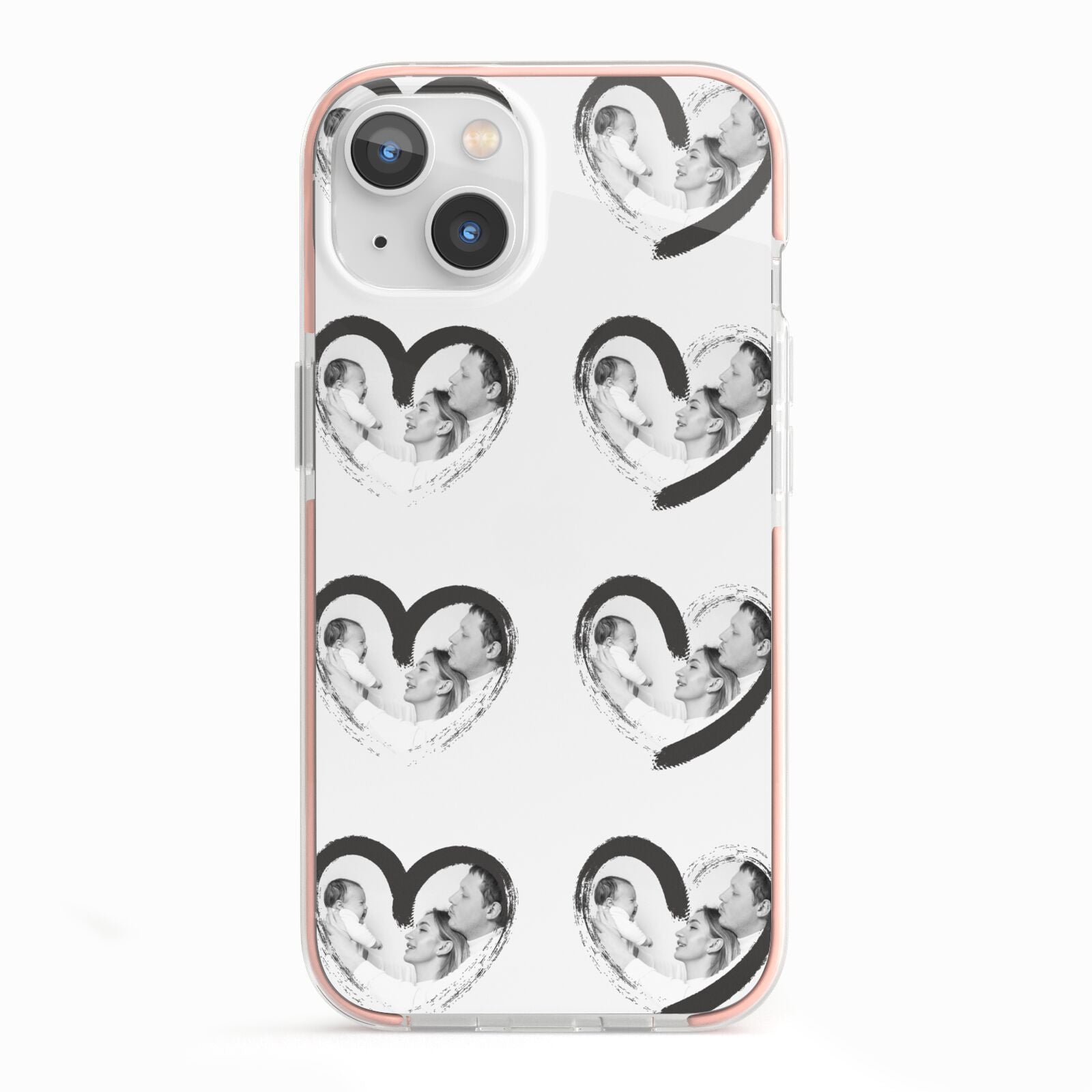 Valentines Day Photo Personalised iPhone 13 TPU Impact Case with Pink Edges