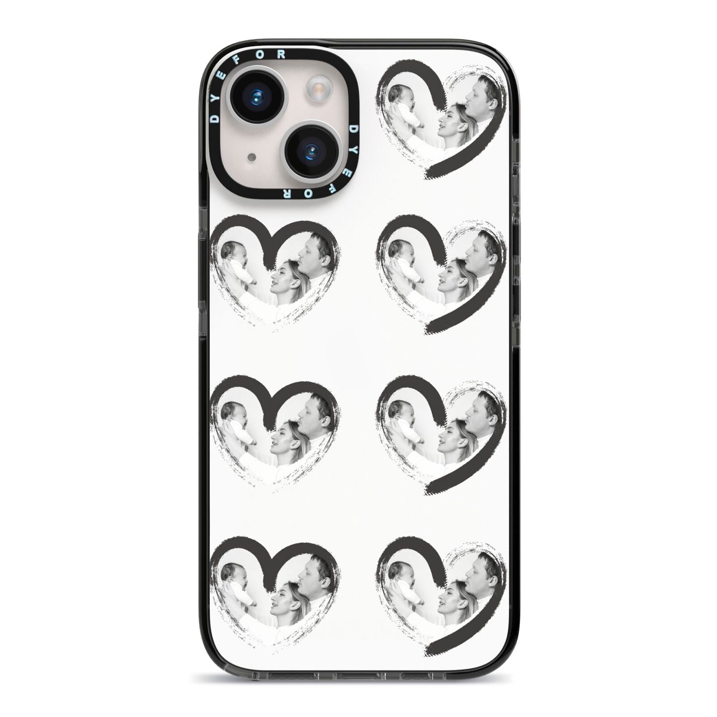 Valentines Day Photo Personalised iPhone 14 Black Impact Case on Silver phone