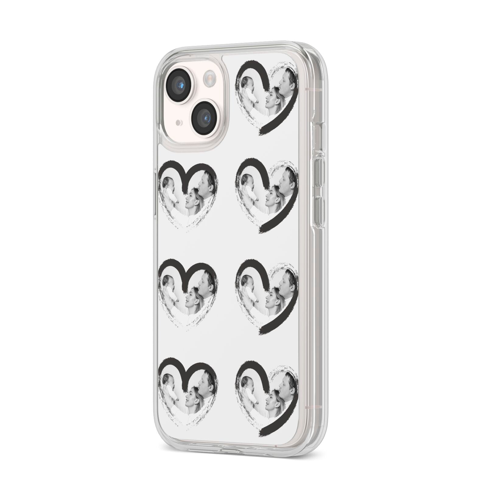 Valentines Day Photo Personalised iPhone 14 Clear Tough Case Starlight Angled Image