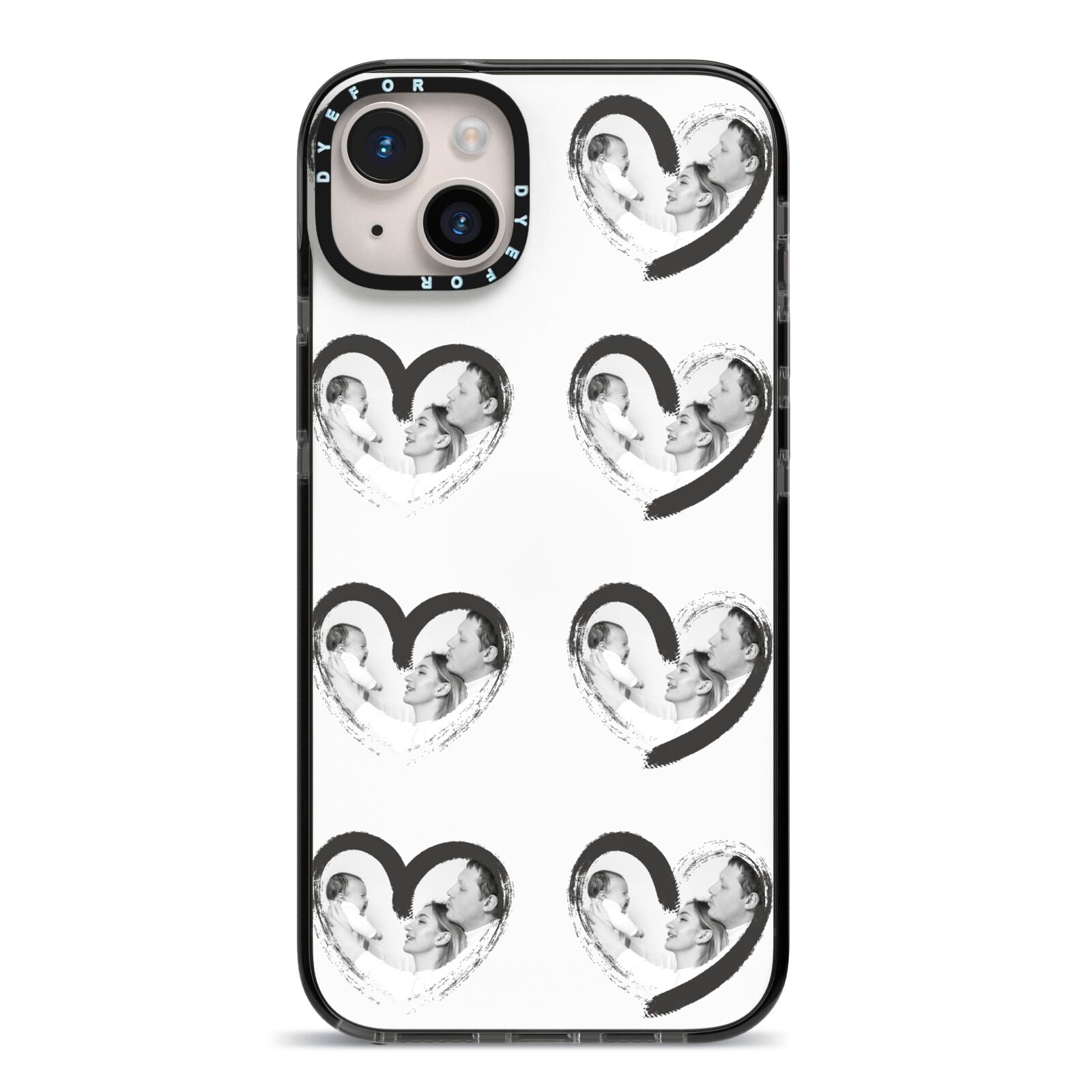 Valentines Day Photo Personalised iPhone 14 Plus Black Impact Case on Silver phone