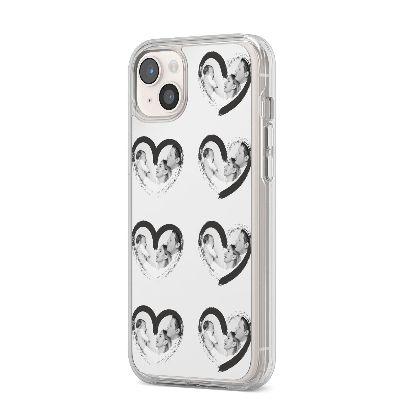 Valentines Day Photo Personalised iPhone 14 Plus Clear Tough Case Starlight Angled Image