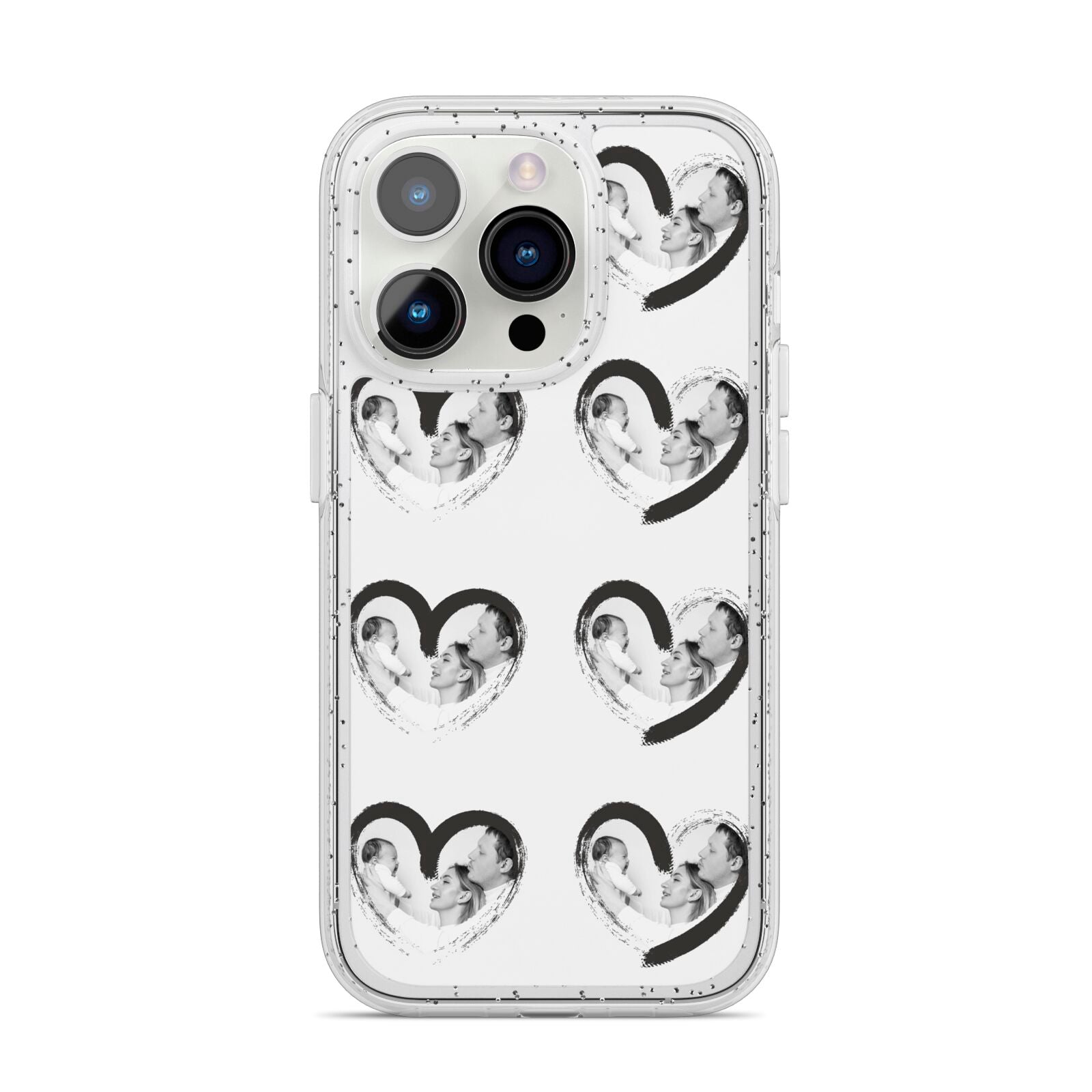 Valentines Day Photo Personalised iPhone 14 Pro Glitter Tough Case Silver
