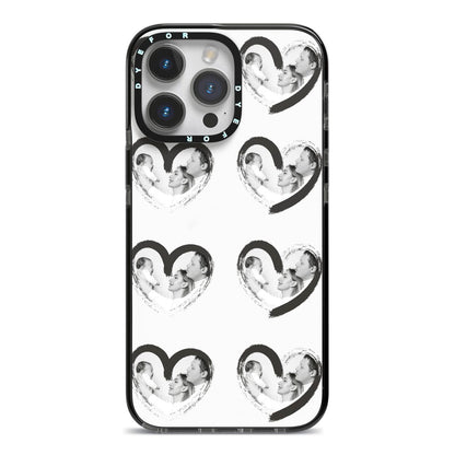 Valentines Day Photo Personalised iPhone 14 Pro Max Black Impact Case on Silver phone