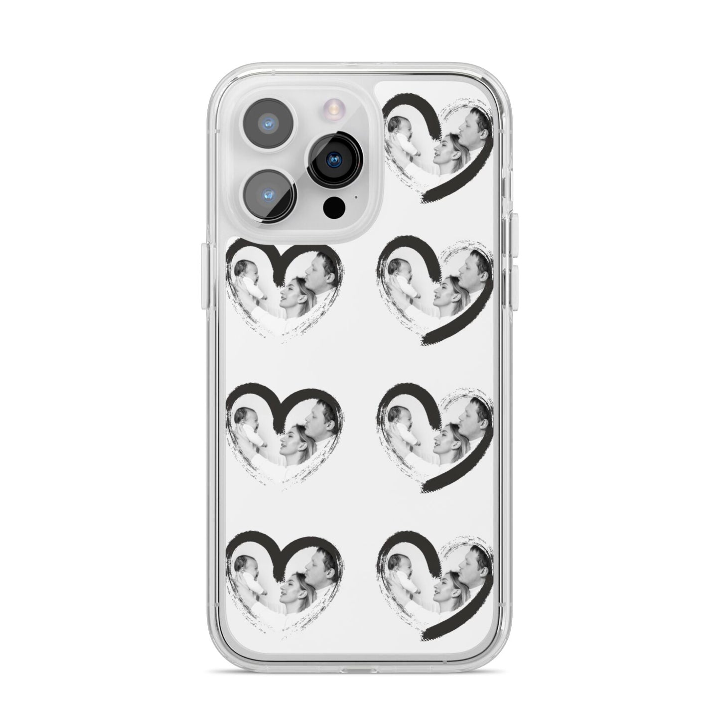 Valentines Day Photo Personalised iPhone 14 Pro Max Clear Tough Case Silver