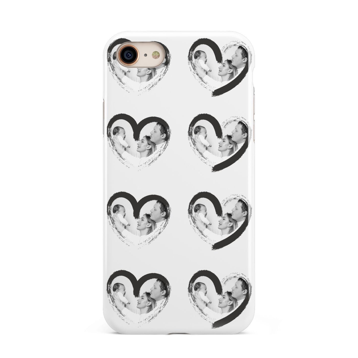 Valentines Day Photo Personalised iPhone 8 3D Tough Case on Gold Phone