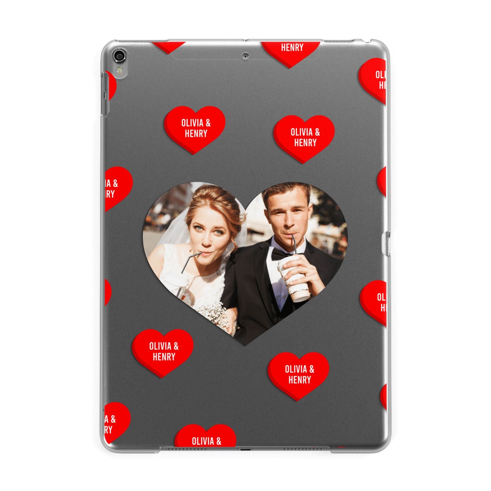 Valentines Day Photo Upload Apple iPad Grey Case