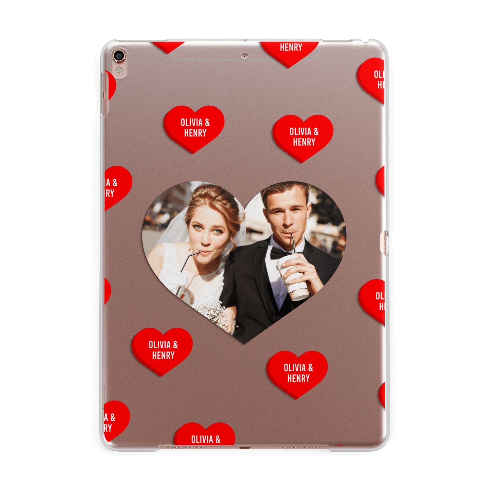 Valentines Day Photo Upload Apple iPad Rose Gold Case