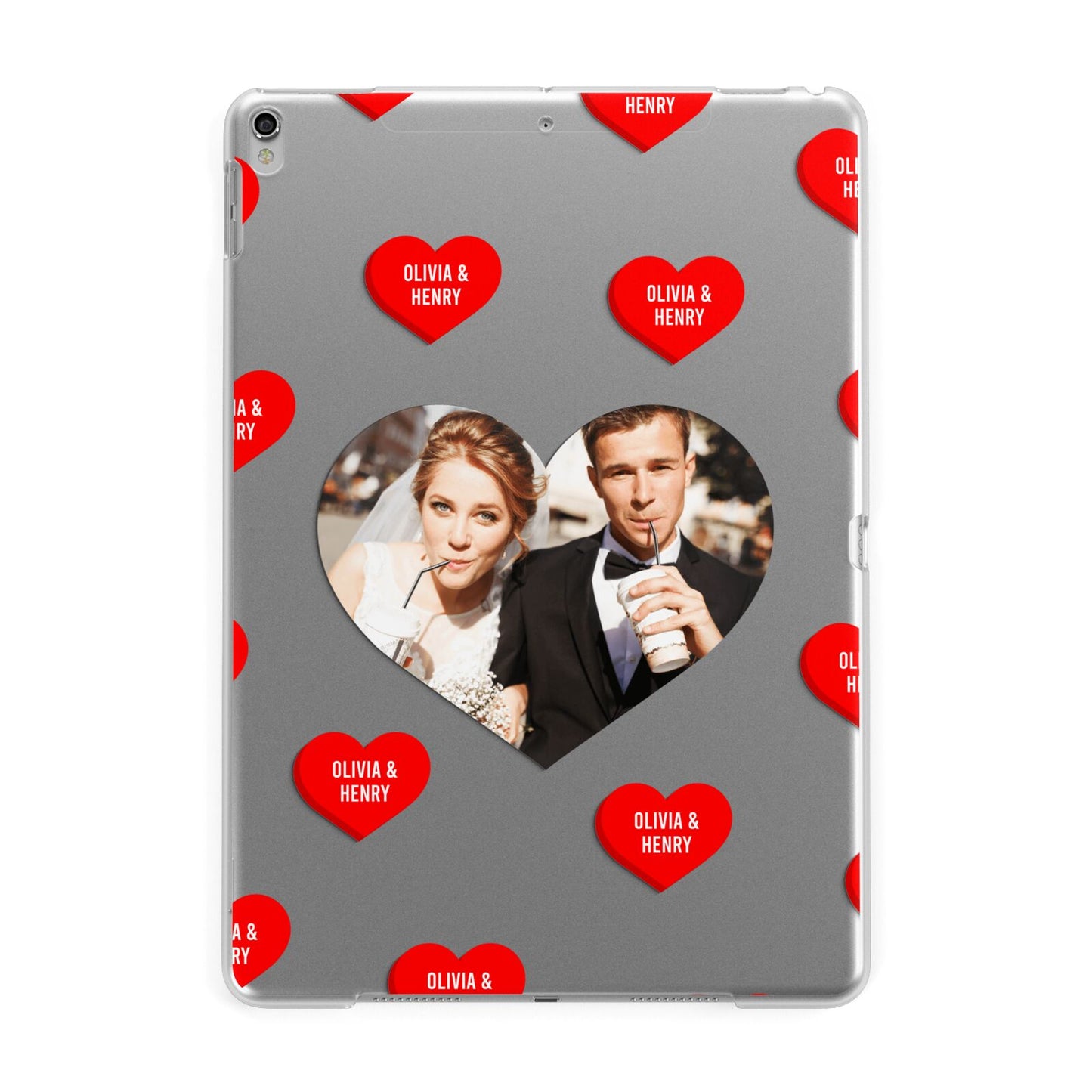 Valentines Day Photo Upload Apple iPad Silver Case