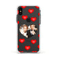 Valentines Day Photo Upload Apple iPhone Xs Impact Case White Edge on Black Phone