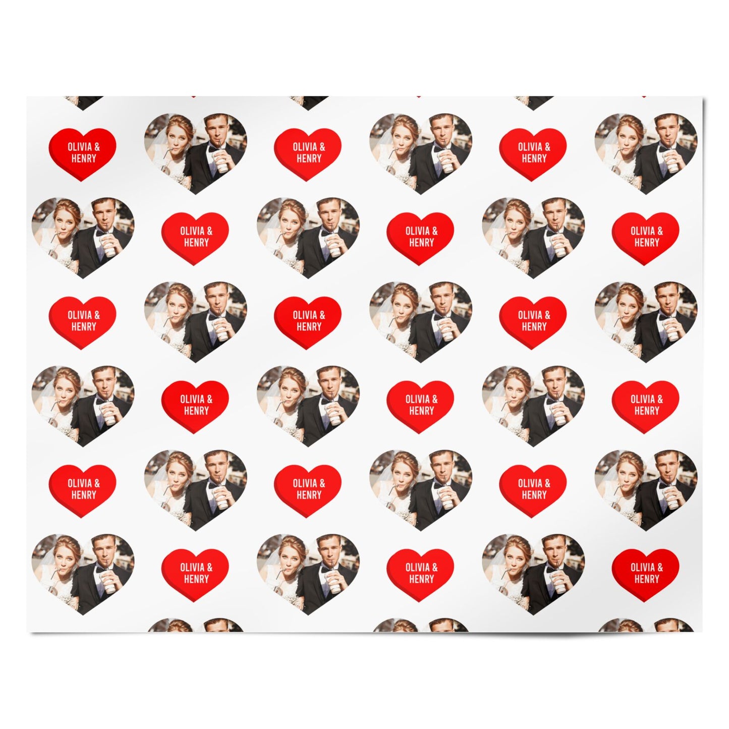 Valentines Day Photo Upload Personalised Wrapping Paper Alternative
