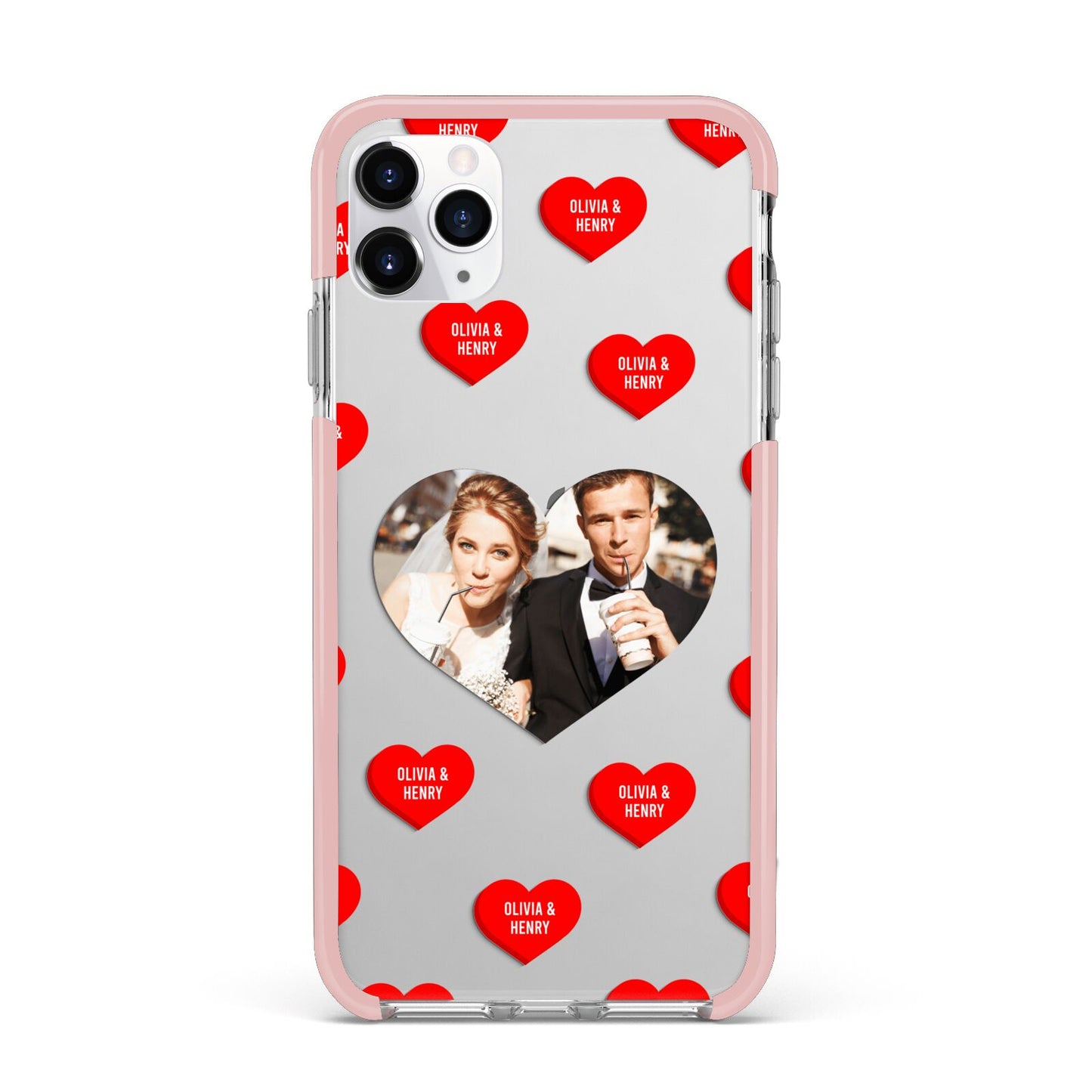 Valentines Day Photo Upload iPhone 11 Pro Max Impact Pink Edge Case