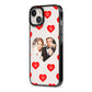Valentines Day Photo Upload iPhone 13 Black Impact Case Side Angle on Silver phone